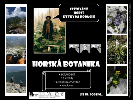 Horská botanika - úvod (B. Brandová)
