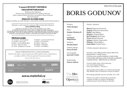 BORIS GODUNOV - Metropolitan opera