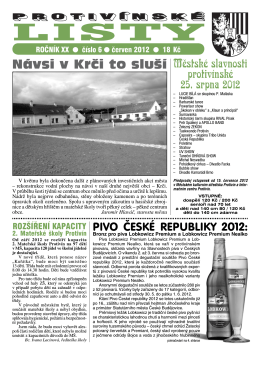 Protivínské listy 06/2012 (PDF, cca 4,2 MB)