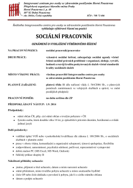 VŘ sociální pracovník 2014.pdf - Integrované centrum pro osoby se