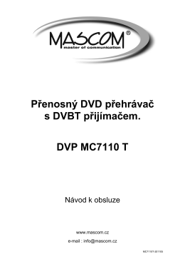 Přenosný DVD přehrávač s DVBT přijímačem. DVP MC7110 T