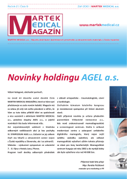 Novinky holdingu AGEL a.s.