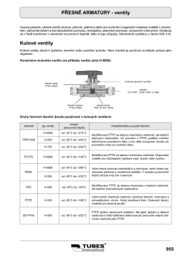 PŘESNÉ ARMATURY - ventily Kulové ventily