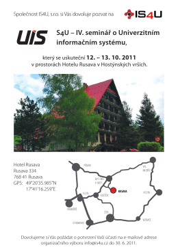 S4U – IV. seminář o Univerzitním informačním systému,