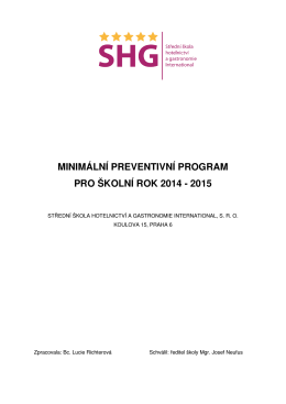 minimální preventivní program pro školní rok 2014
