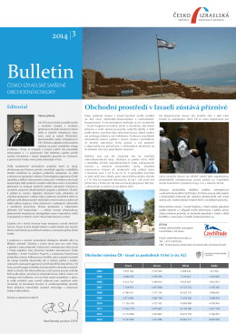 Bulletin ČISOK 2014/3 - Česko-izraelská smíšená obchodní komora