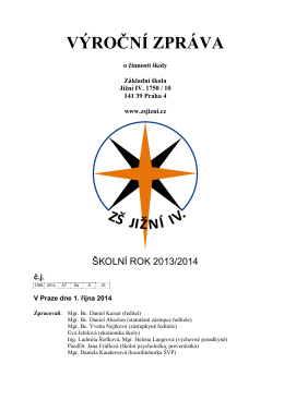 Výroční zpráva o činnosti školy za rok 2013/2014