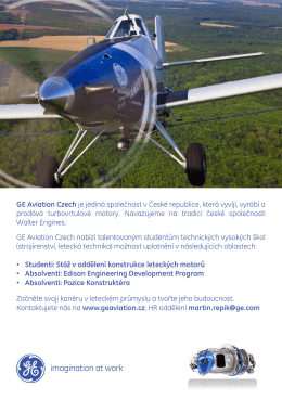 GE Aviation Czech je jediná společnost v České republice, která