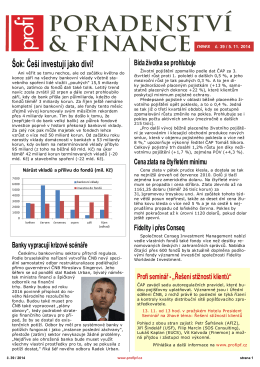 Newsletter Poradenství a Finance 2014/39 z 5.11.2014