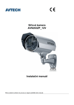 Síťová kamera AVN263ZP_12V Instalační manuál
