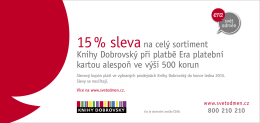 15 % slevana celý sortiment Knihy Dobrovský při platbě Era platební