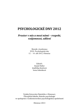 psychologické dny 2012 - Českomoravská psychologická společnost