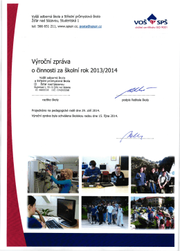 Výroční zpráva 2013/2014 - VOŠ a SPŠ Žďár nad Sázavou