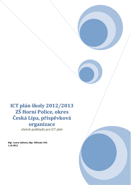 ICT plán školy 2012/2013 ZŠ Horní Police, okres Česká