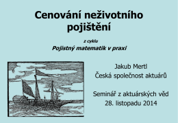 SAV pricing fix.pdf - Česká společnost aktuárů