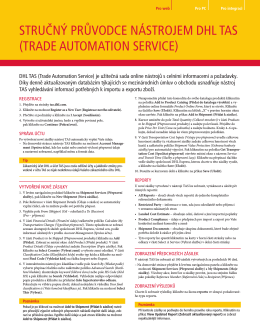 Referenční příručka služeb DHL Trade Automation Services