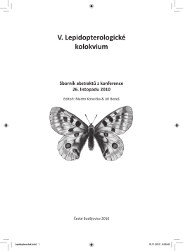 V. Lepidopterologické kolokvium 2010