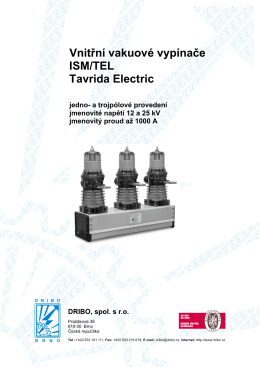 Vnitřní vakuové vypínače ISM/TEL Tavrida Electric
