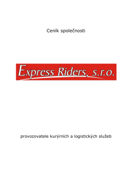 Ceník společnosti - EXPRESS RIDERS sro