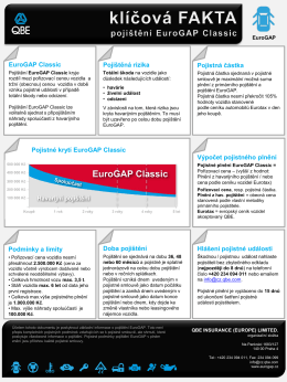 Klíčová fakta pojištění EuroGap Classic