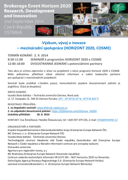 Pozvánka s programem 2.9.2014 Ostrava