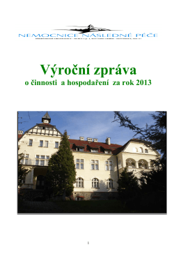 Výroční zpráva 2013 (pdf, 775 kB)