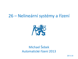 26 – Nelineární systémy a řízení