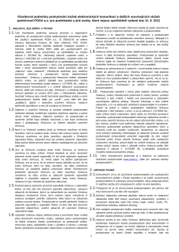 Všeobecné smluvní podmínky PODA a.s. pro podnikatele vydané
