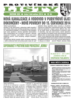 Protivínské listy 05/2014 (PDF, cca 2,7 MB)