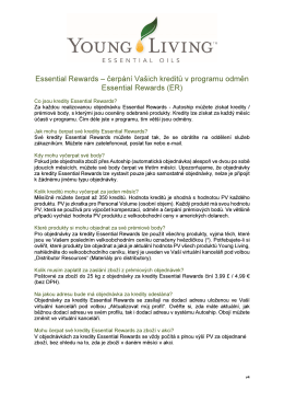 Essential Rewards – čerpání Vašich kreditů v