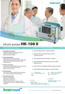 Infuzní pumpa HK100 II /všechny režimy vč. kniíhovny léků