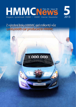 Z výrobní linky HMMC sjel miliontý vůz 1,000,000th car produced in