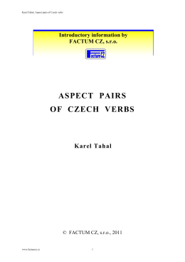 ASPECT PAIRS OF CZECH VERBS