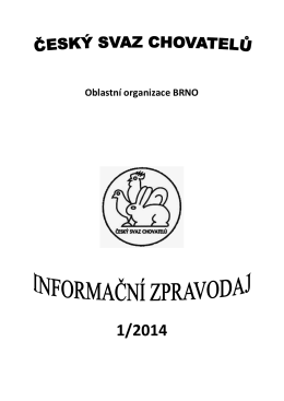 Zpravodaj 1/2014 (.pdf) - ZO ČSCH Moravské Bránice