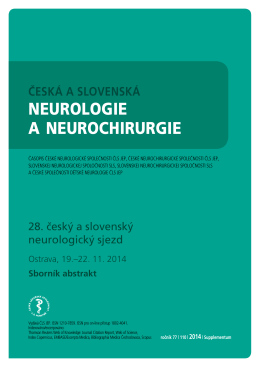 28. český a slovenský neurologický sjezd Ostrava, 19.–22. 11. 2014