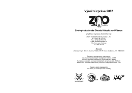 Výroční zpráva 2007 - ZOO Hluboká nad Vltavou