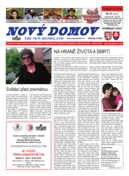 NA HRANĚ ŽIVOTA A SMRTI - Nový Domov – The New Homeland