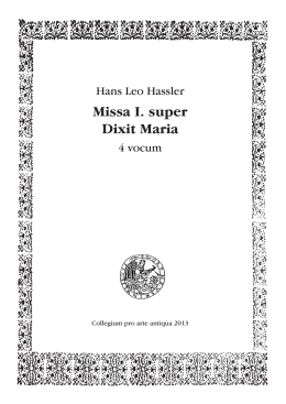 Missa I. super Dixit Maria - Collegium pro arte antiqua