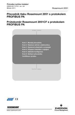Převodník tlaku Rosemount 2051 s protokolem PROFIBUS PA