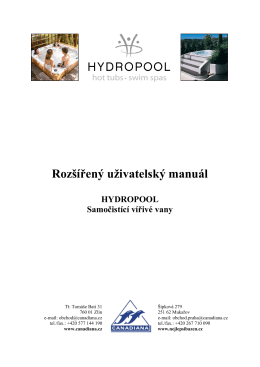 Hydropool - Rozšířený uživatelský manuál
