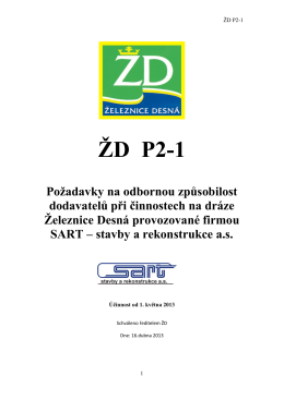 ŽD P2-1 – Odborná způsobilost dodavatelů při činnostech