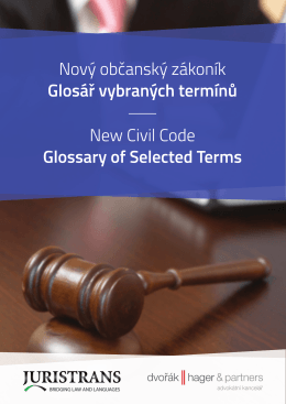 Nový občanský zákoník - Glosář vybraných termínů