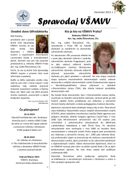 Spravodaj VSMVV - 12/2013 c.2 - Vysoká škola mezinárodních a