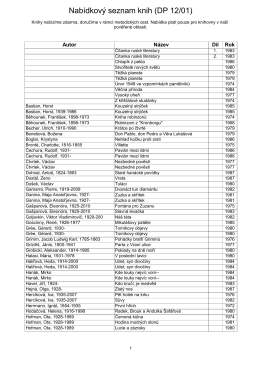Nabídkový seznam knih (DP 12/01)