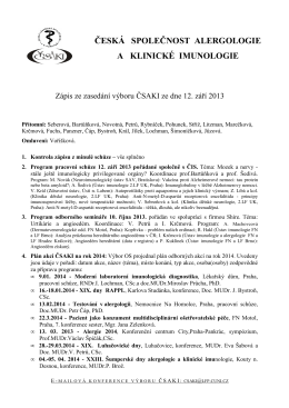 Zápis ze zasedání výboru ČSAKI ze dne 12. září 2013