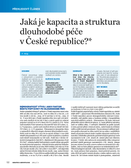 Jaká je kapacita a struktura dlouhodobé péče v České republice?*