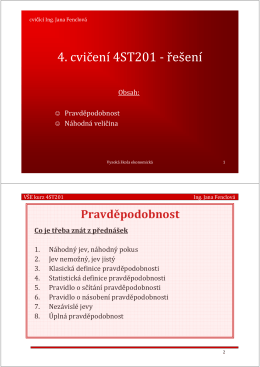 4. cvičení 4ST201 - řešení - Ing. Jana Fenclová