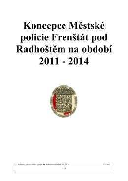 Koncepce Městské policie Frenštát pod Radhoštěm na období 2011