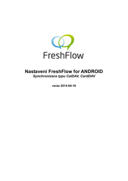 Nastavení FreshFlow for ANDROID Synchronizace typu CalDAV