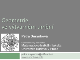 přednáška (.pdf) - RNDr. Petra Surynková, Ph.D.